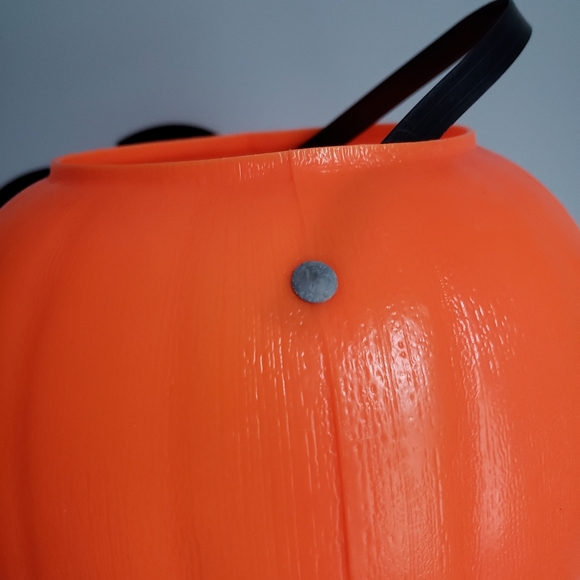 Vintage jack olantern pumpkin pail trick or treat square tooth blow mold - Picture 3 of 5